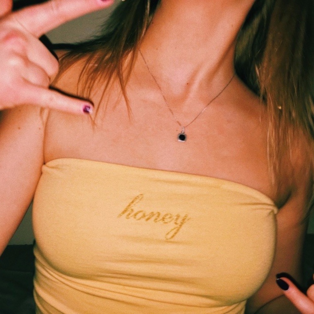 Brandy Melville Yellow honey tube top
